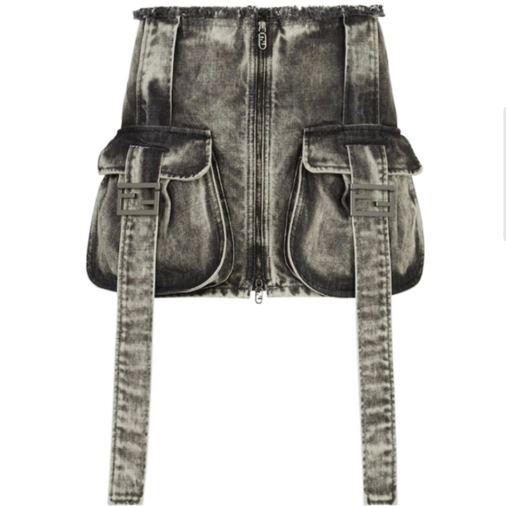 Fendi Black Denim Skirt